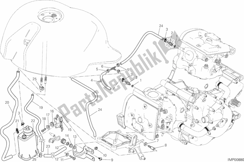 Todas as partes de Vasilha De Tubo De Ar Quente do Ducati Monster 1200 S 2014